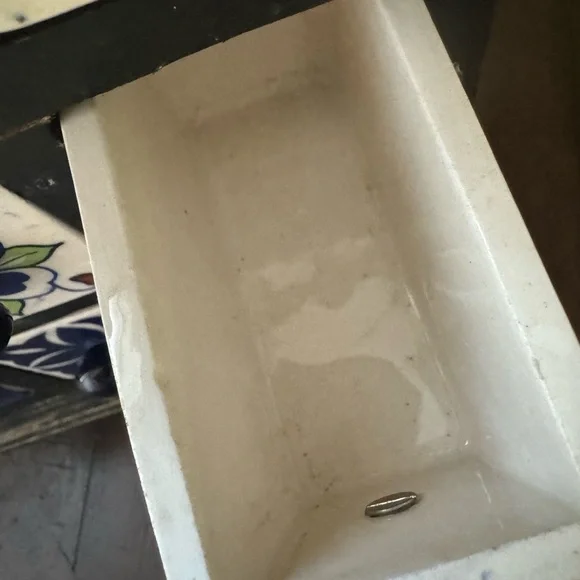 Wooden Tea Trinket Seasoning Cabinet 9 Hand Painted Ceramic Drawers Apothecary - Picture 4 of 9